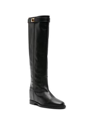 Black calf leather boots VIA ROMA 15 | 3807NERO